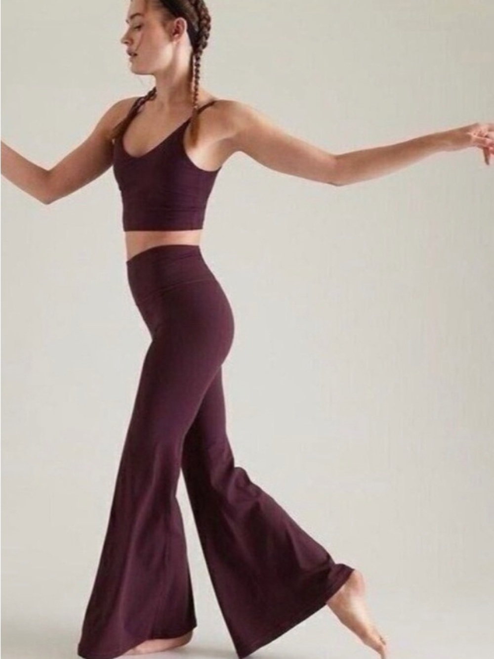 Athleta Elation Ultra Flare Pant Wine Size Small LIKE NEW